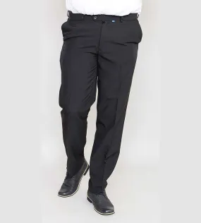 D555 Black Trousers With Adjustable Waist (MAX BLACK) for Big Men