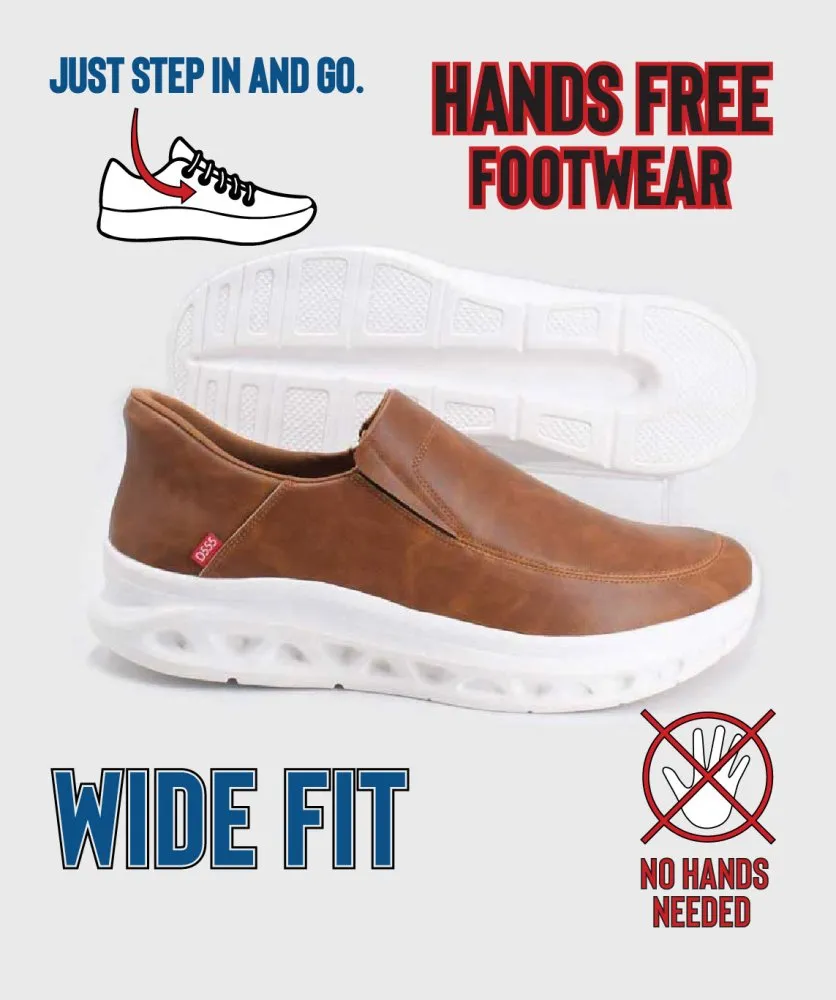 Big Men's Dark Tan Easy Hands-Free Shoes (Carlisle 1)