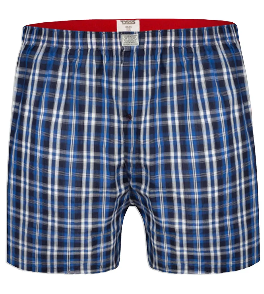 D555 Big Mens Pack of Two Woven Plaid Boxer Shorts