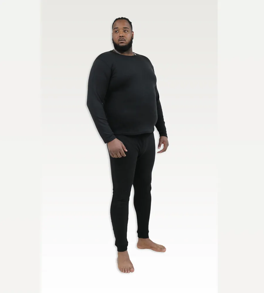 D555 Men's Black Thermal Long Johns Trousers Boston Collection