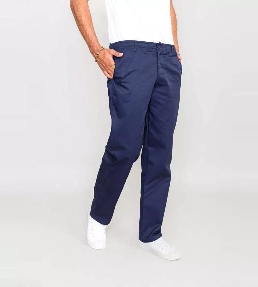 D555 Navy Rugby Trousers Pants Full Elasticated Waist (BASILIO NAVY) for Men