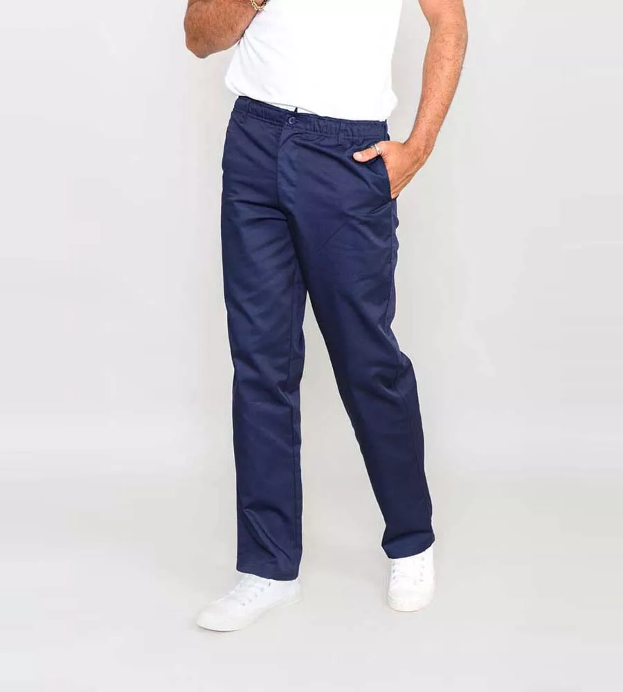 D555 Navy Rugby Trousers Pants Full Elasticated Waist (BASILIO NAVY) for Men