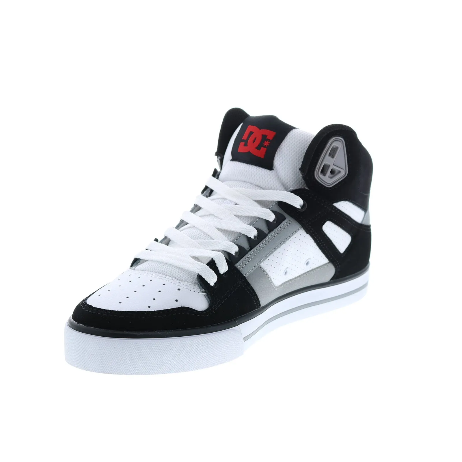 DC Pure High-Top White Leather Skate Sneakers for Men