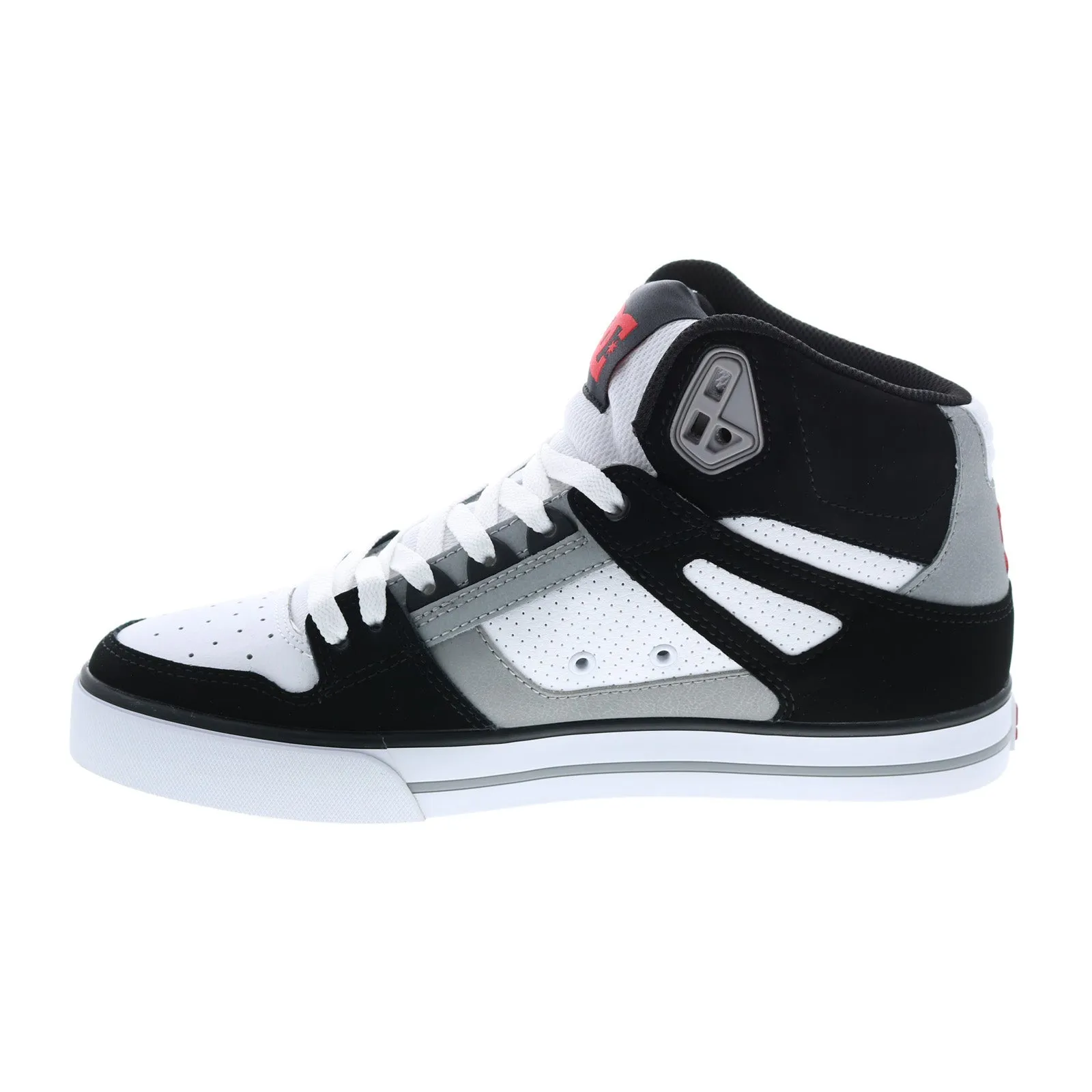 DC Pure High-Top White Leather Skate Sneakers for Men