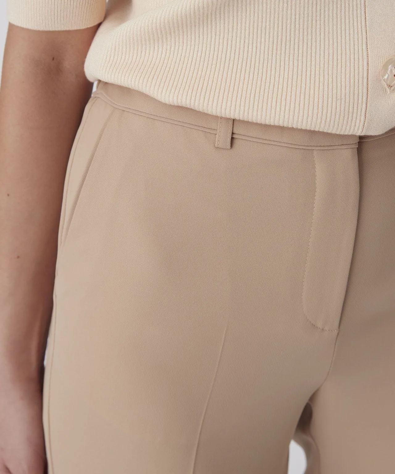 Straight-leg Trousers with Easy-care Fabric