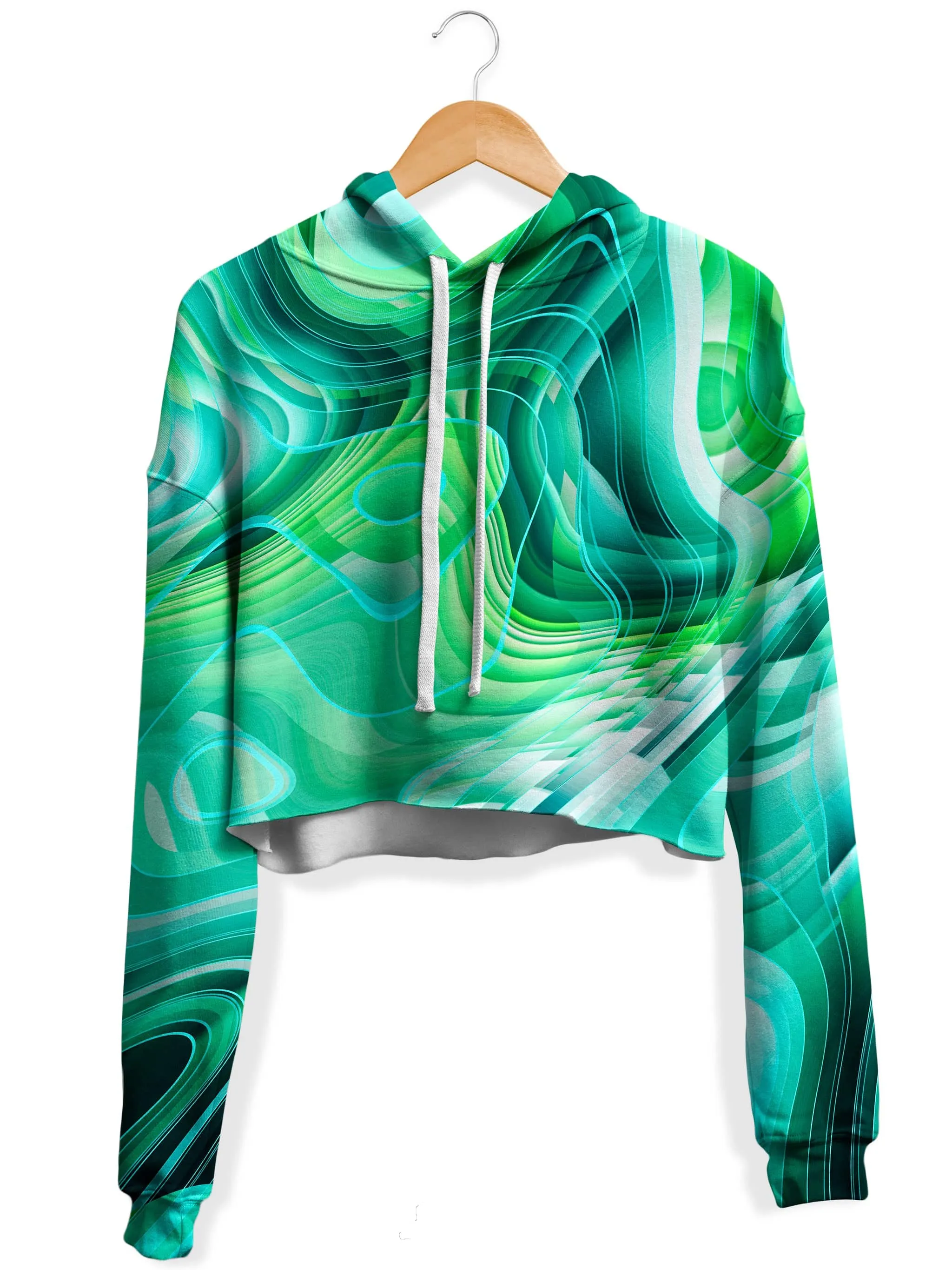 Eco-Friendly Green Crop Hoodie