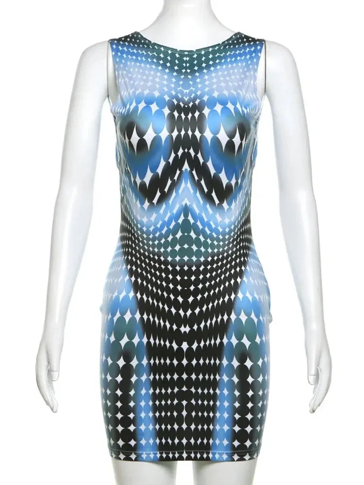 Electra Aesthetic Printed Mini Dress