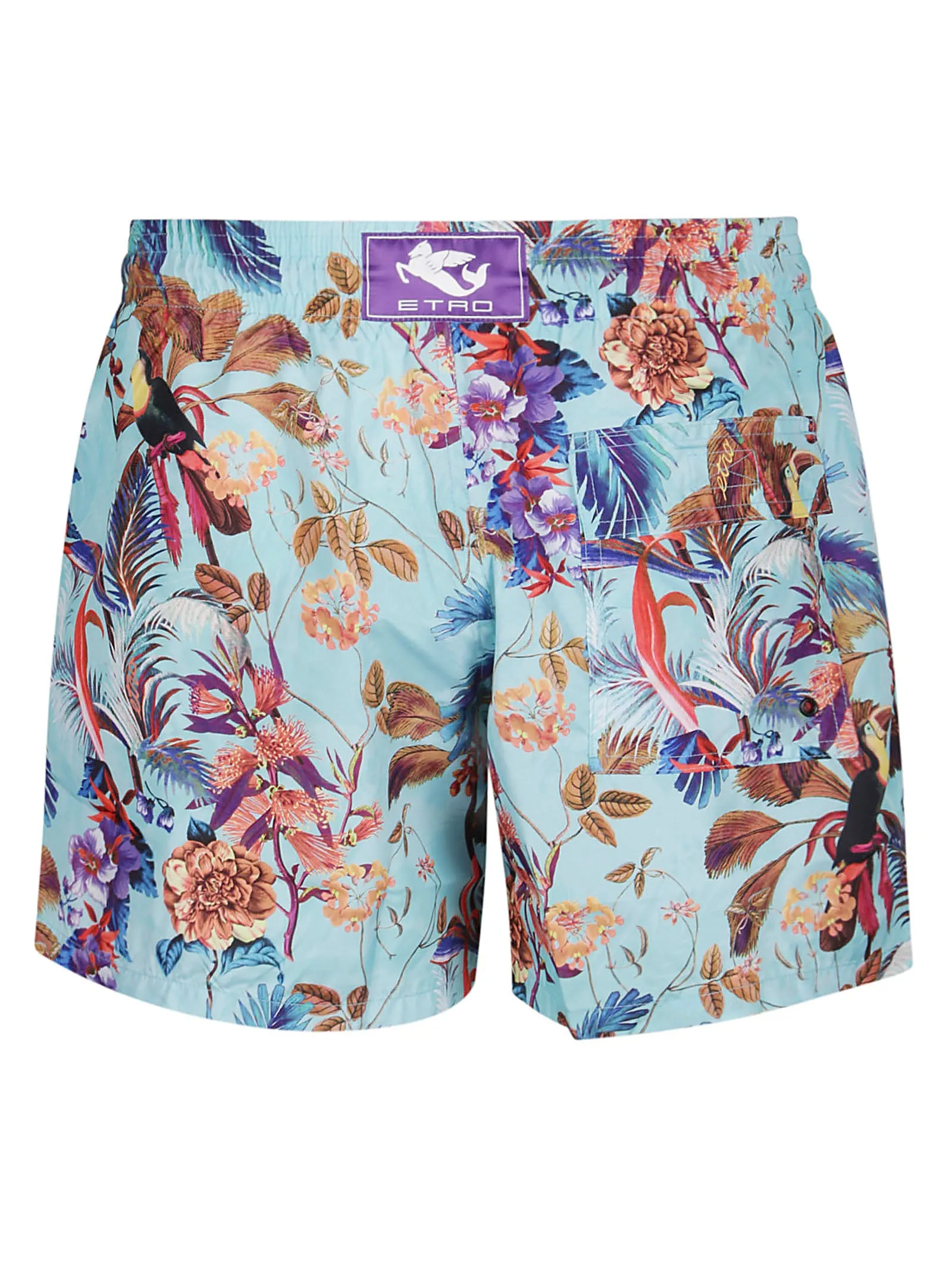 Etro Swim Shorts With Floral Print Logo Patch