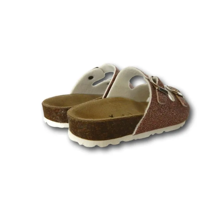 Evoca Bio Made in Italy EJ201A Ciabatta Bambina con Doppia Fascia Regolabile Rosa