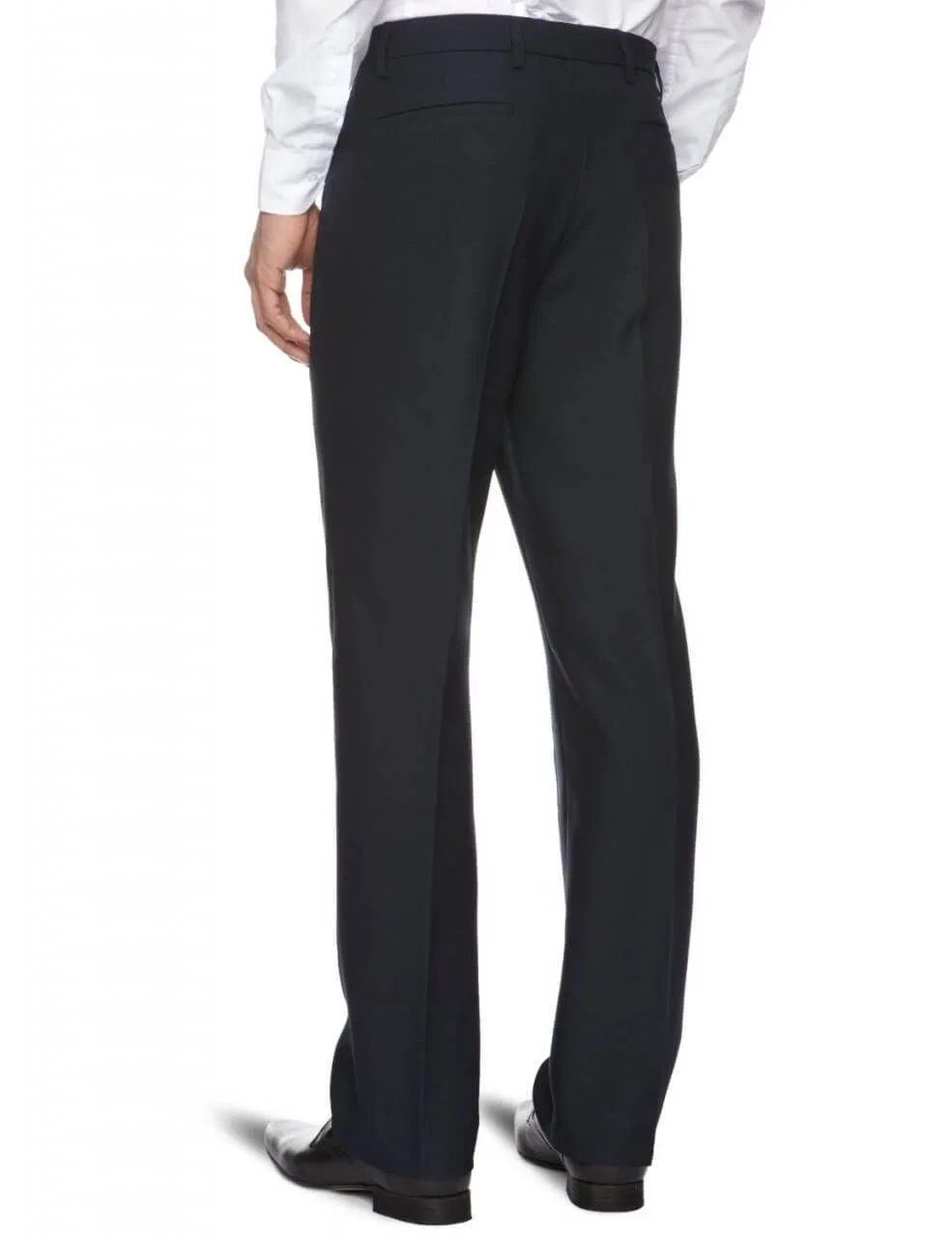 Farah Navy Hopsack Weave Trousers