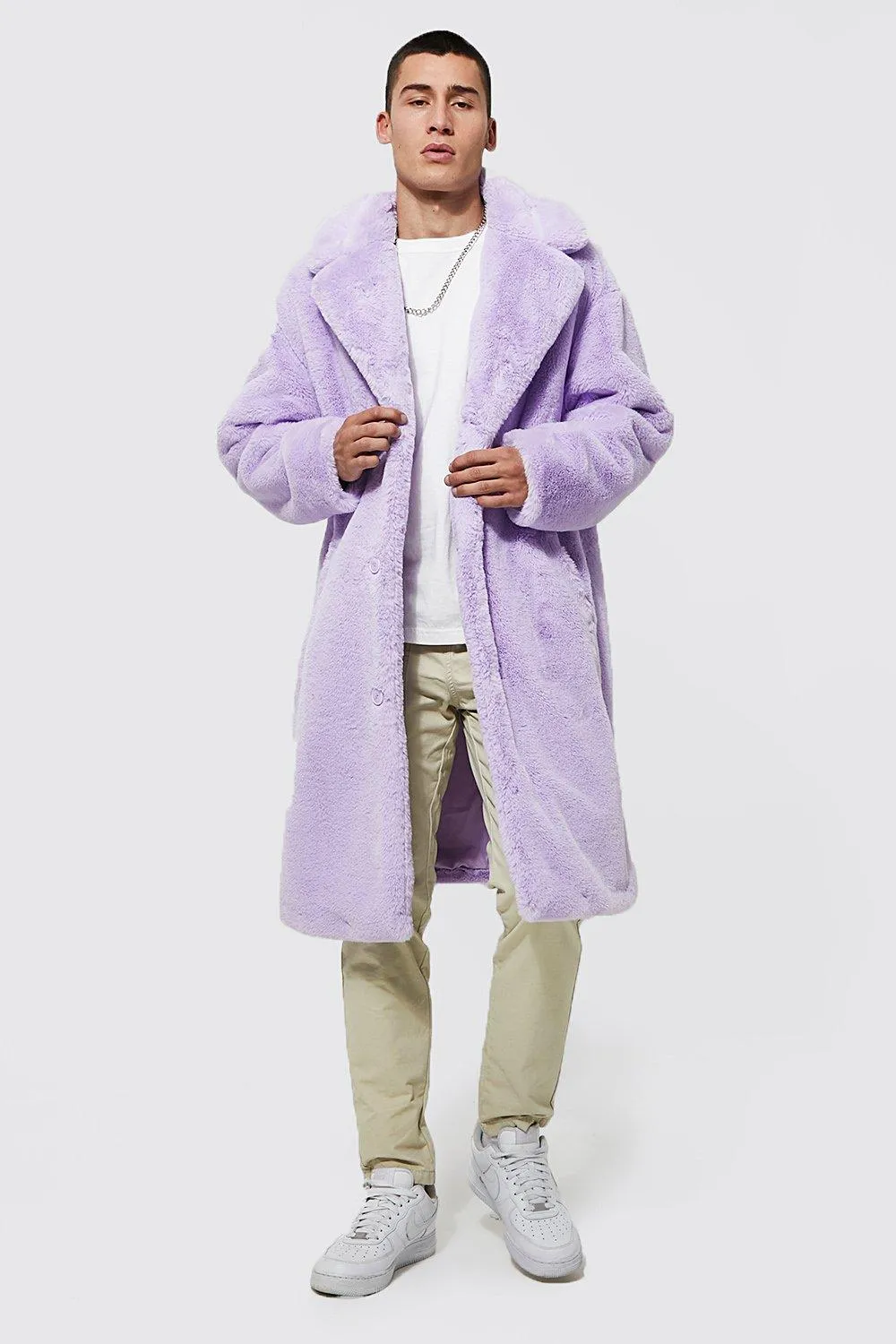 Faux Fur Coat - boohooMAN UK