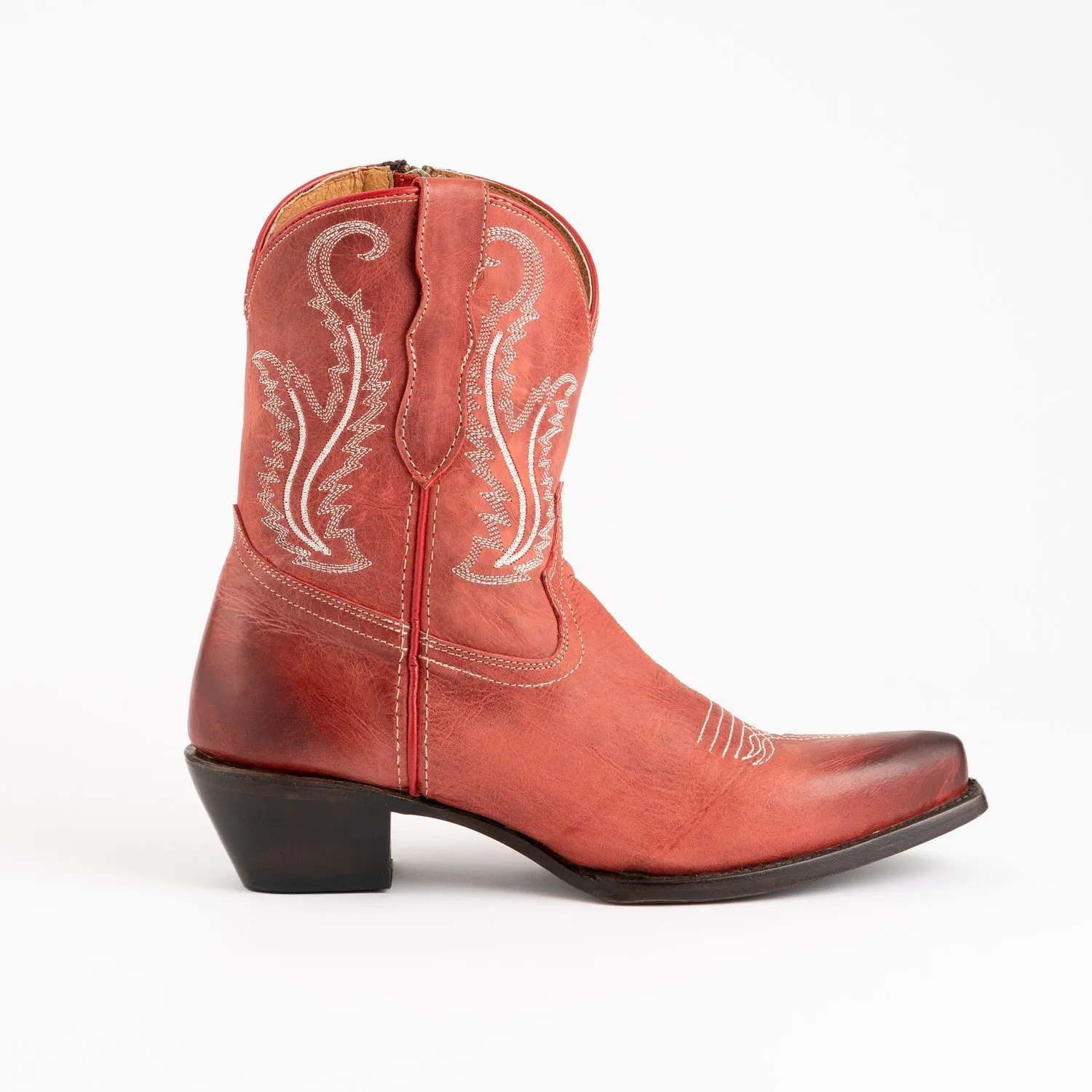 Ferrini Women's Red Leather Cowboy Boots - Molly R-Toe