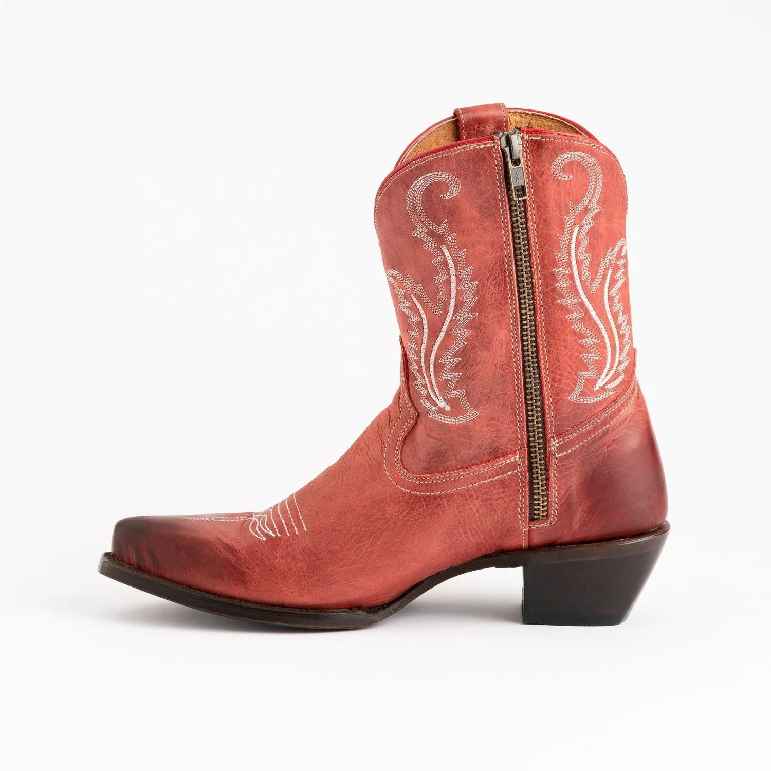 Ferrini Women's Red Leather Cowboy Boots - Molly R-Toe