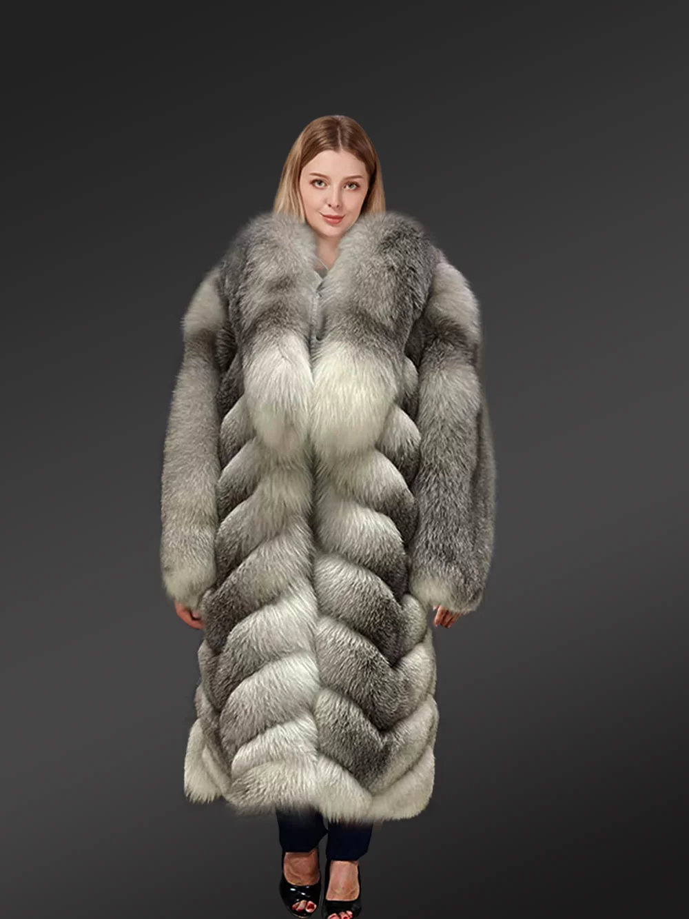 Finnish Blue Fox Fur Winter Jacket.