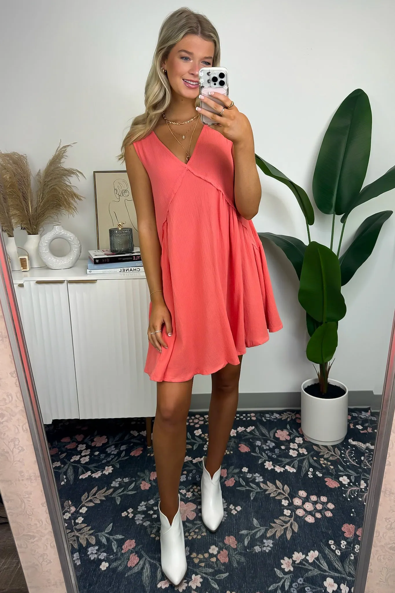 Flirtation Sleeveless V-Neck Dress