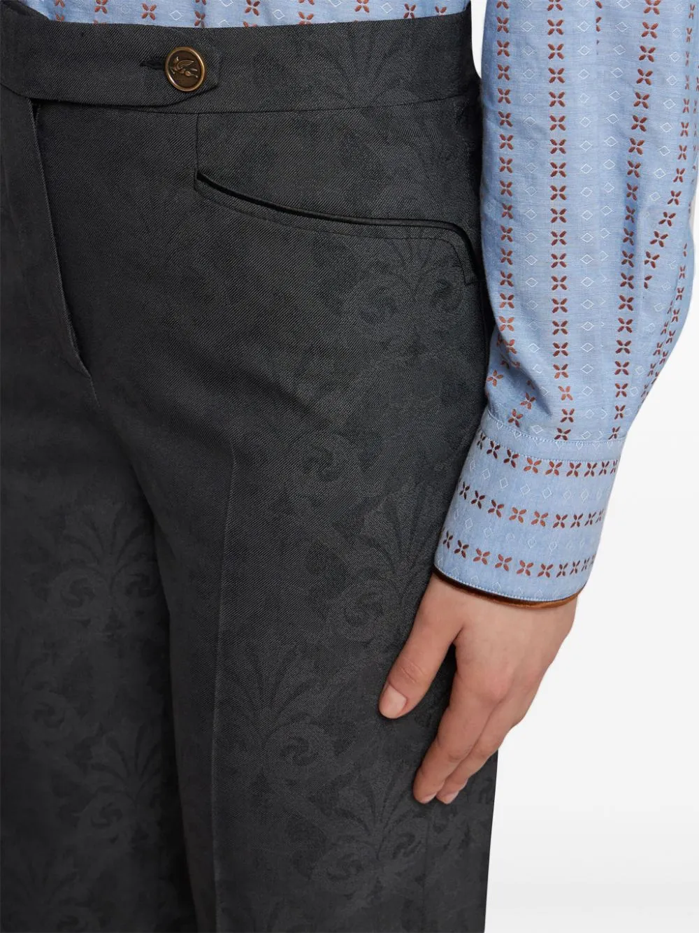 Floral Jacquard Trousers