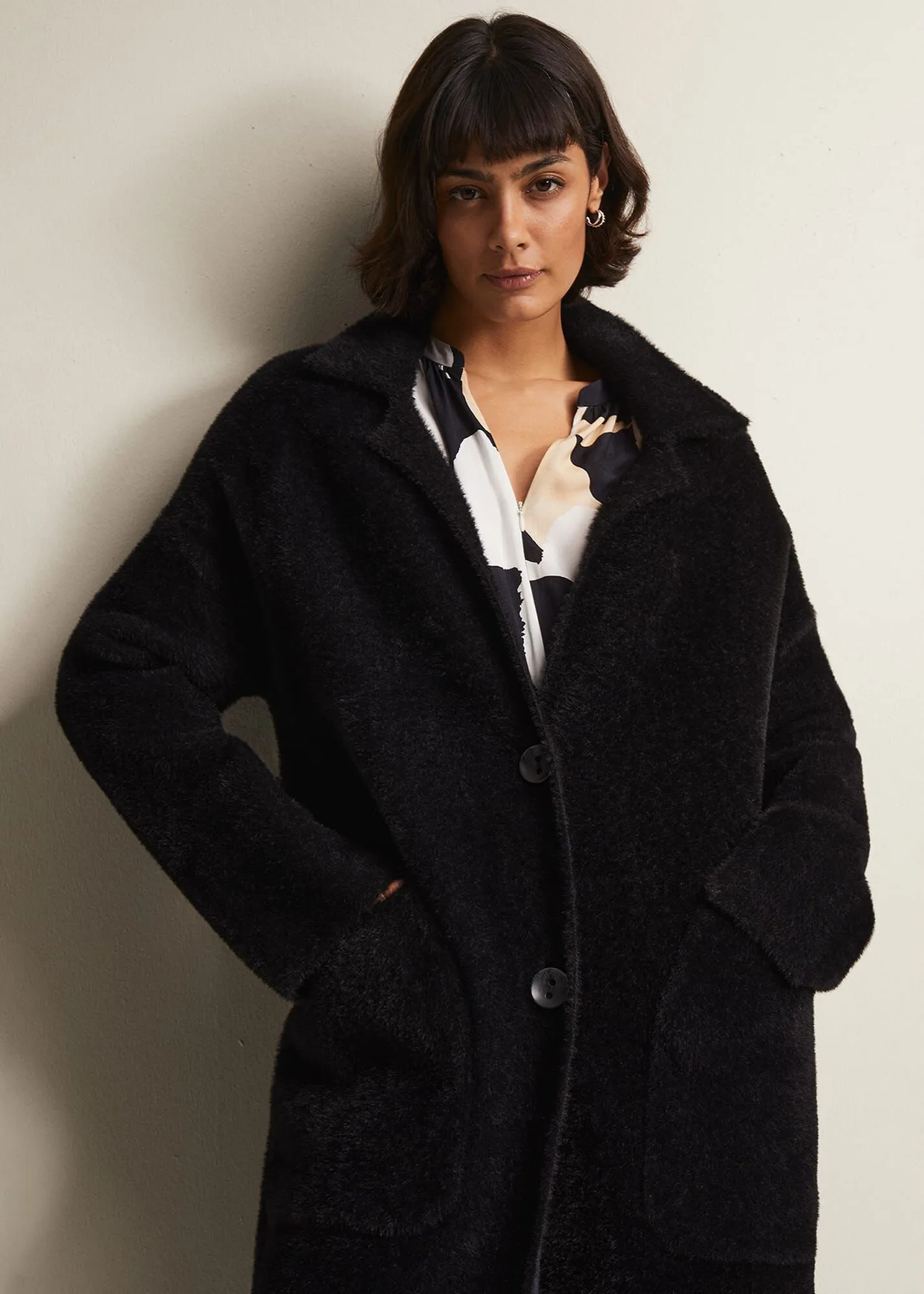 Floressa Fluffy Knit Coat