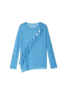 Fringe knit pullover