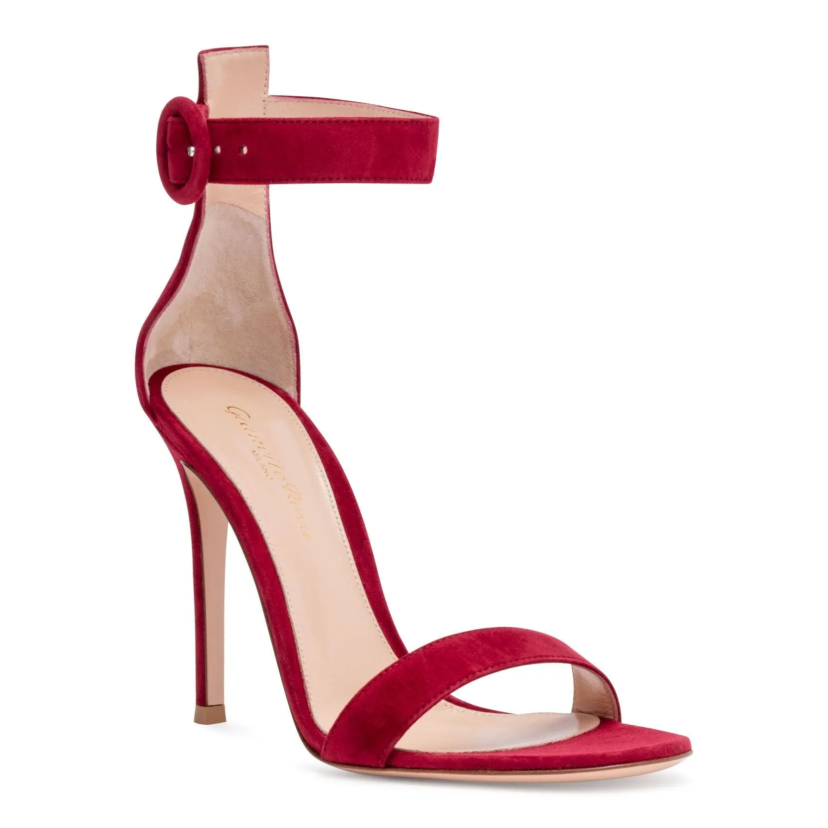 Gianvito Rossi Portofino 105 Burgundy Suede Sandals