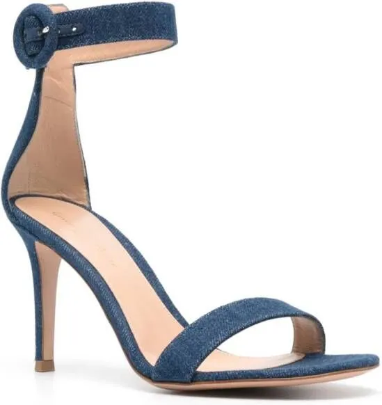 Gianvito Rossi Portofino 85mm denim sandals Blue