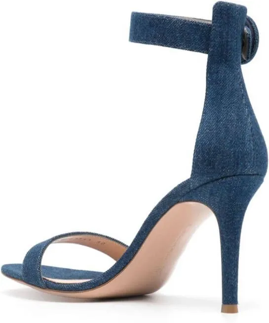 Gianvito Rossi Portofino 85mm denim sandals Blue