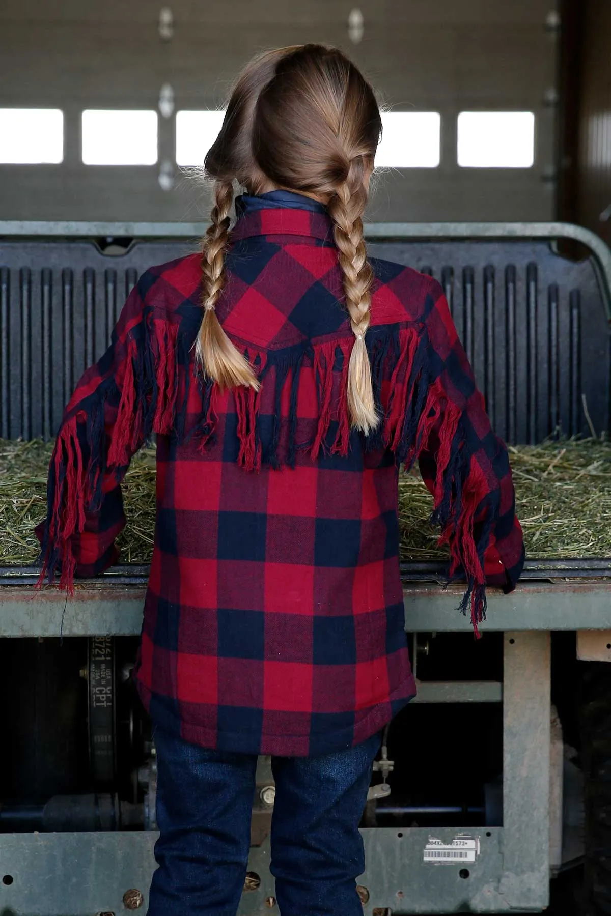 Girl's Plaid Twill Shirt Jacket