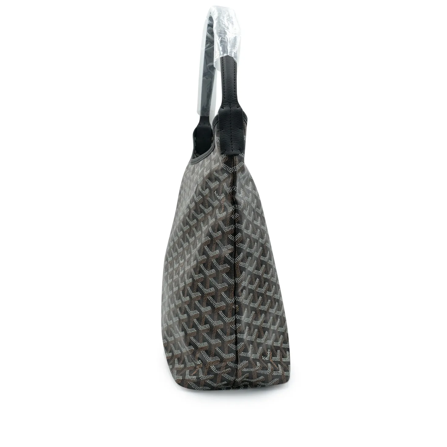 Goyard Black Canvas Hobo Bag with Calfskin Accent