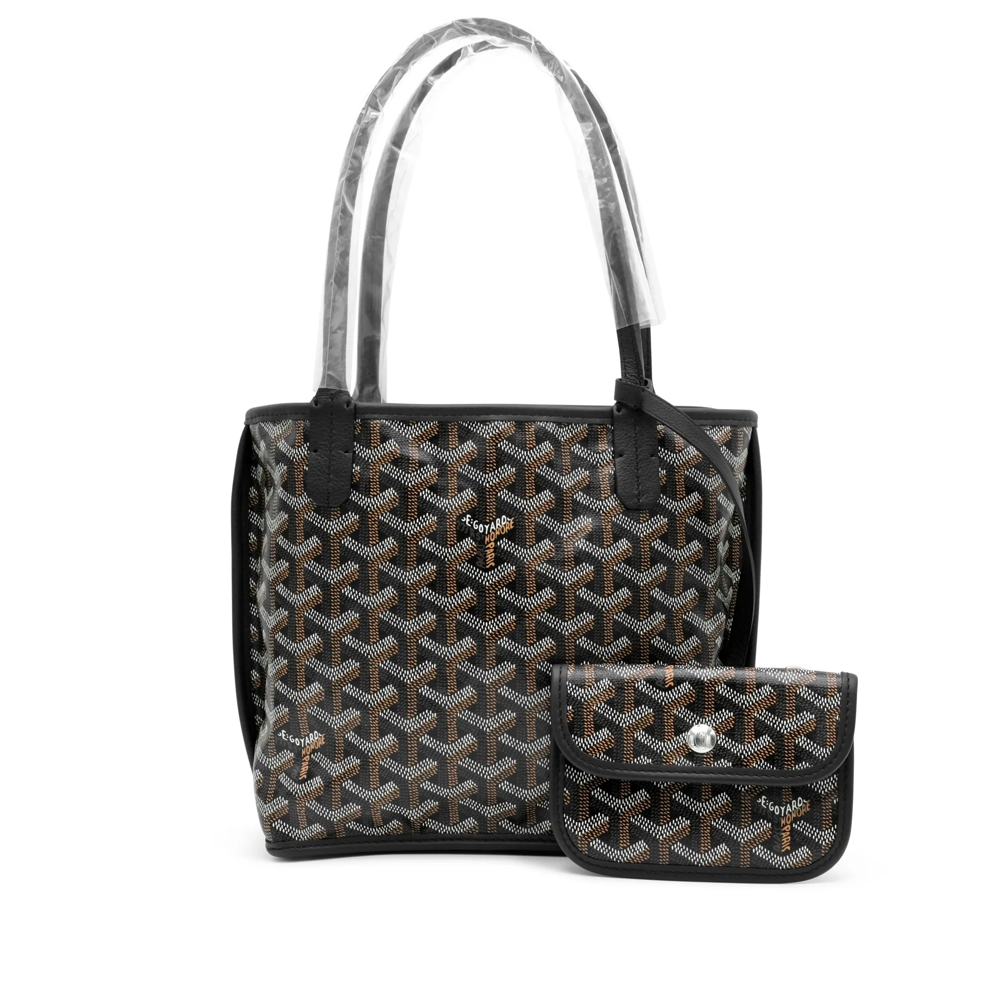 Goyard Black Canvas Mini Bag with Calfskin Detail