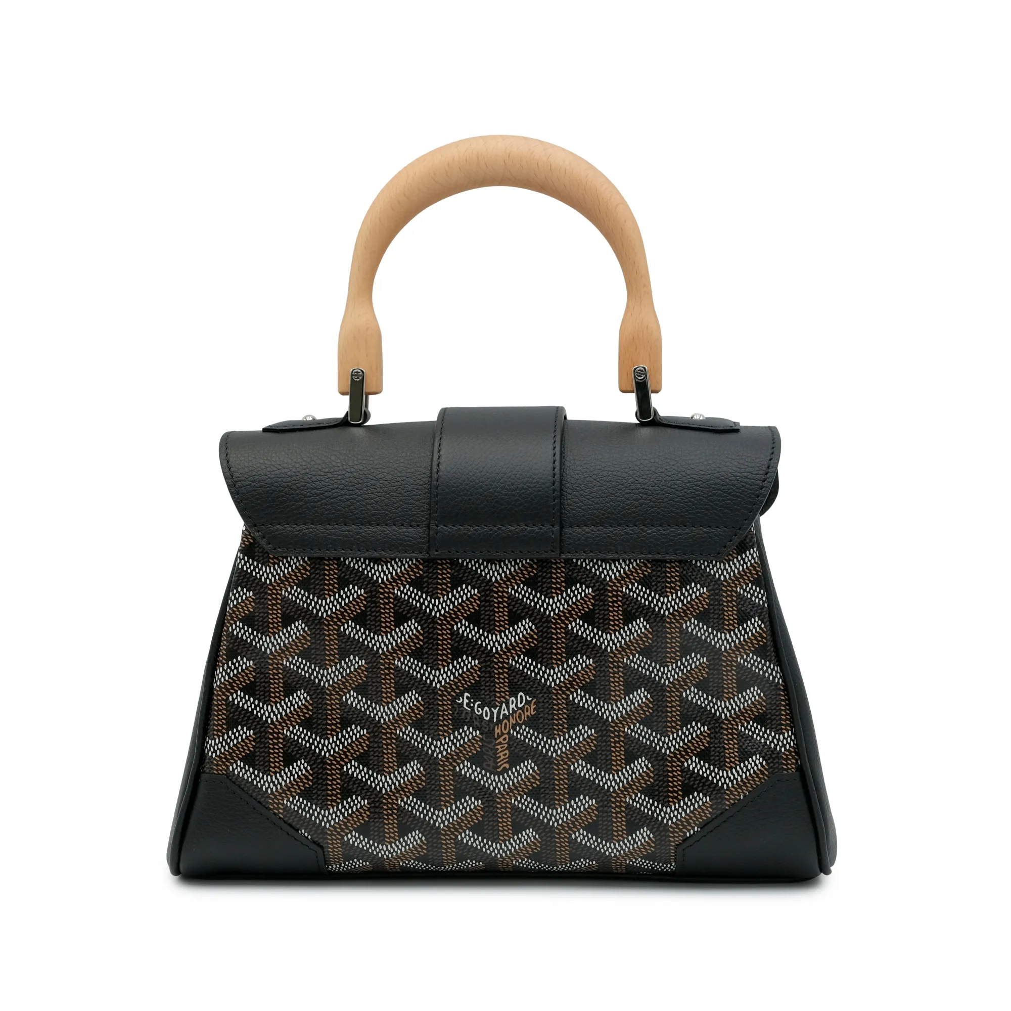 Goyard Black Goyardine Canvas and Chevroches Calfskin Saigon Souple Mini Bag