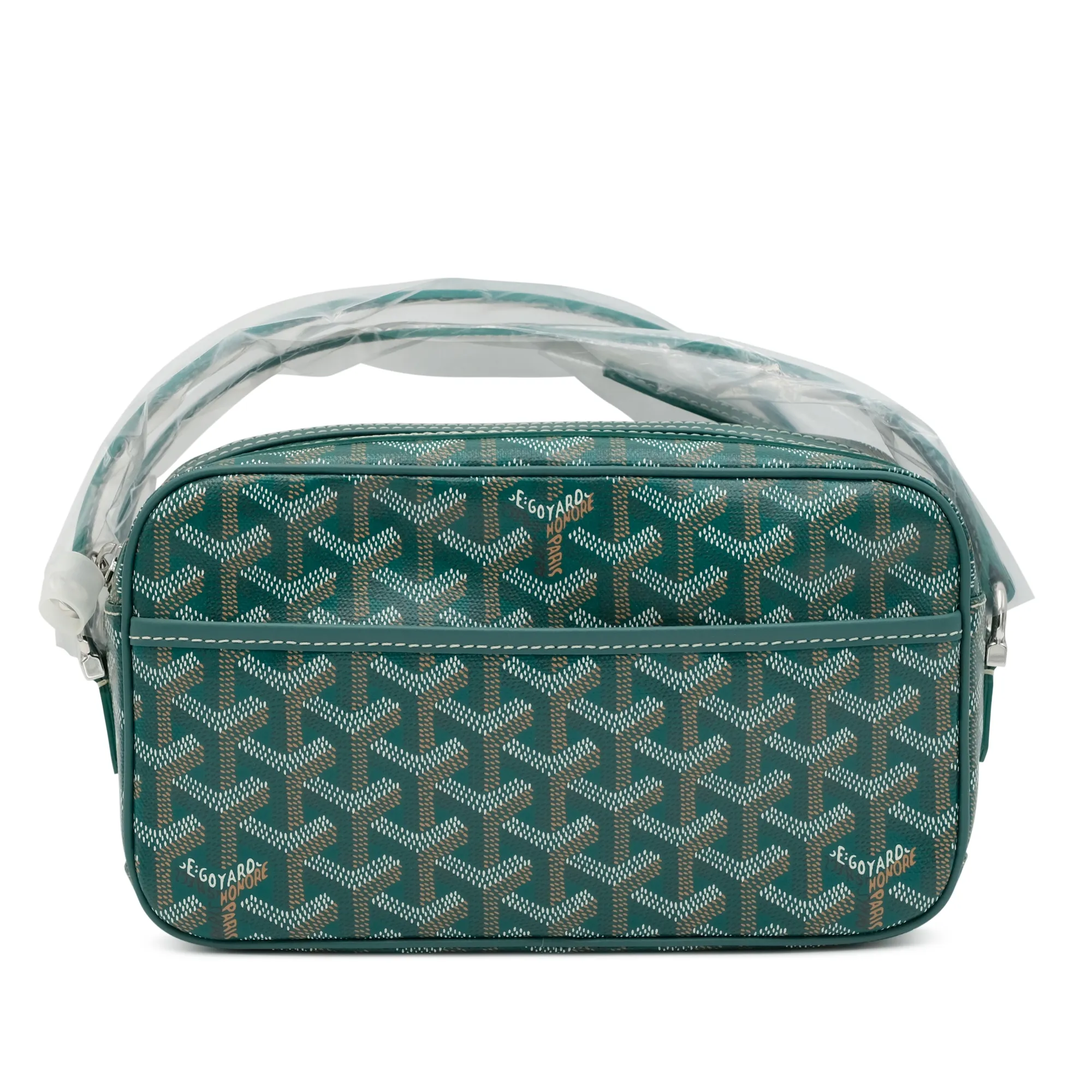 Green Goyardine Canvas Chevroches Calfskin Cap-Vert PM Bag by Goyard