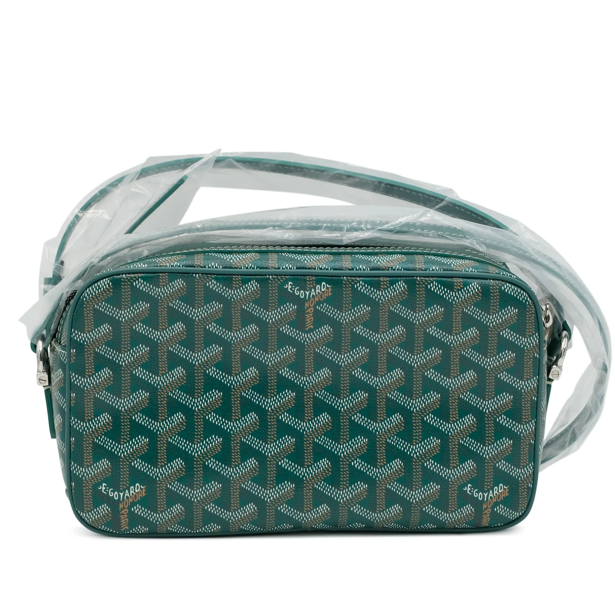 Green Goyardine Canvas Chevroches Calfskin Cap-Vert PM Bag by Goyard