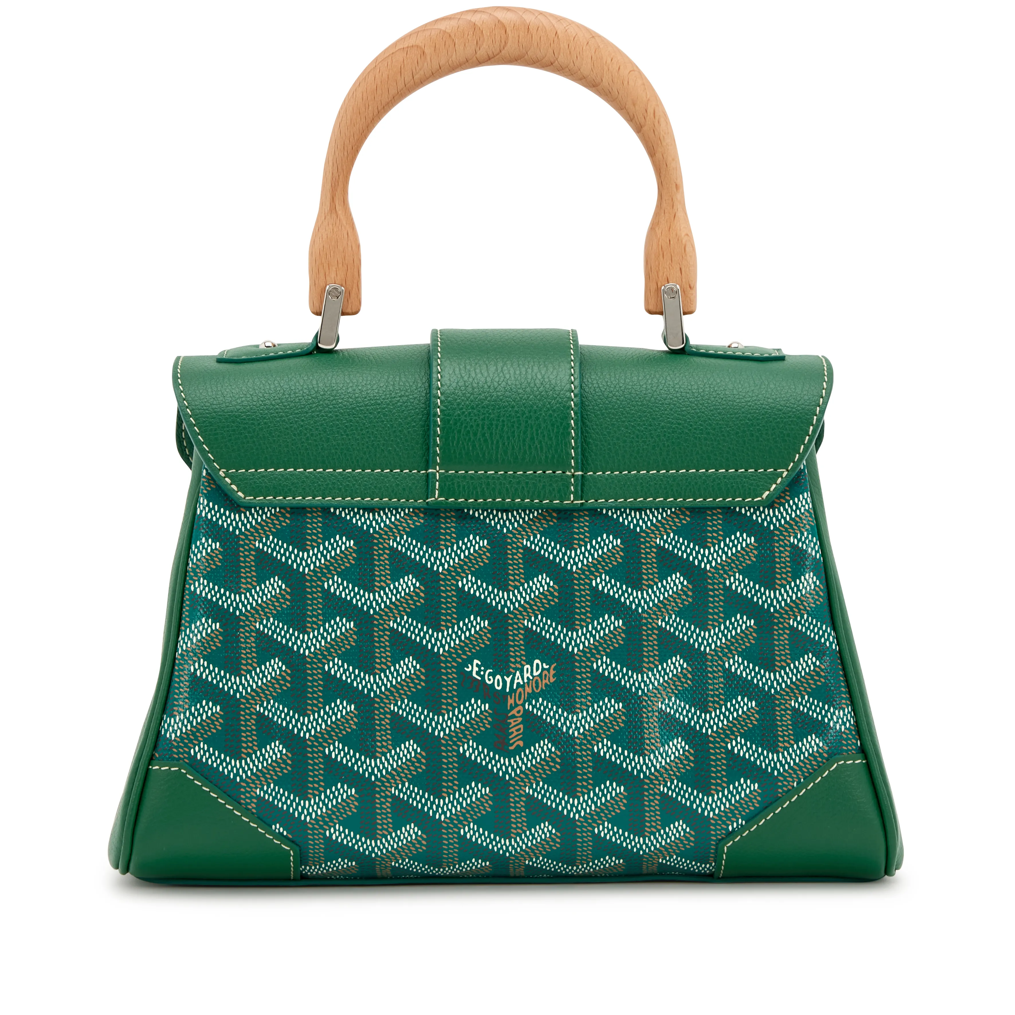 2023 Goyard Green Goyardine Canvas and Chevroches Calfskin Saigon Souple Mini Bag