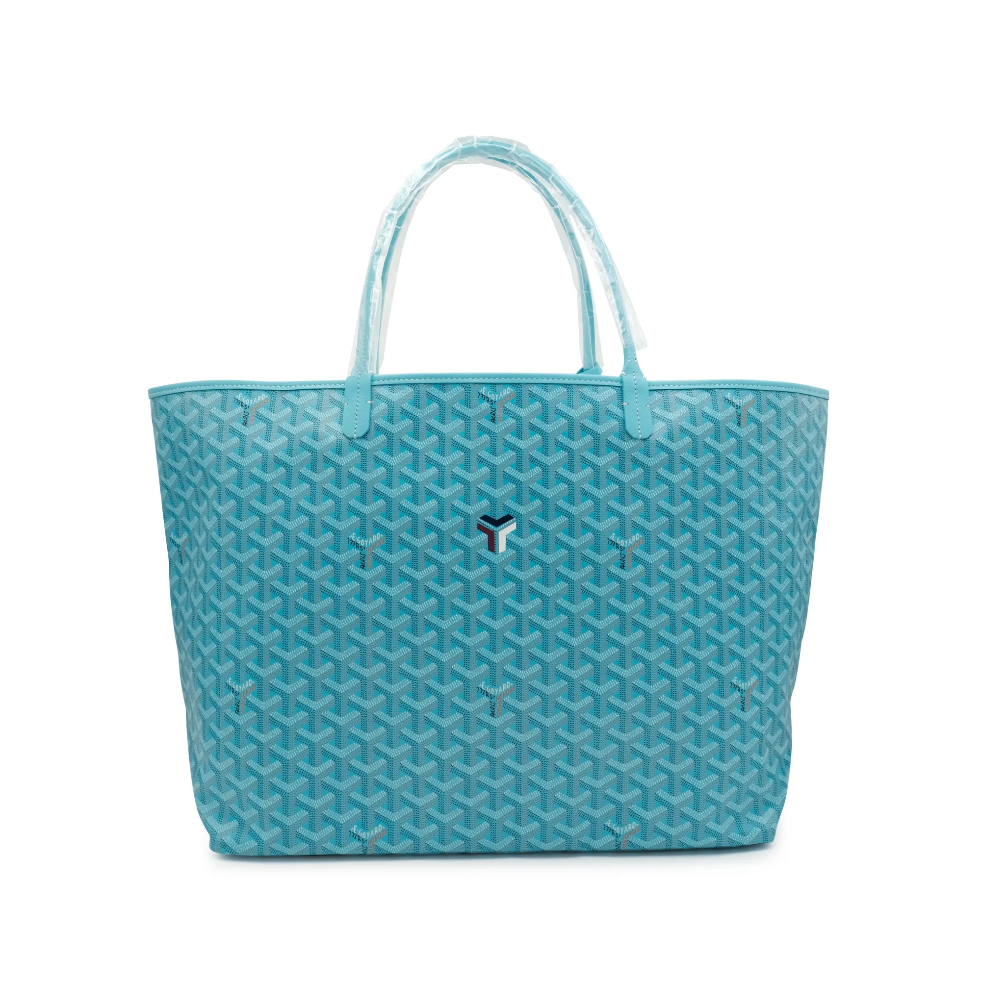 Goyard Turquoise Goyardine Canvas and Chevroches Calfskin Saint Louis GM Bag with Balise Beach Towel, 2024