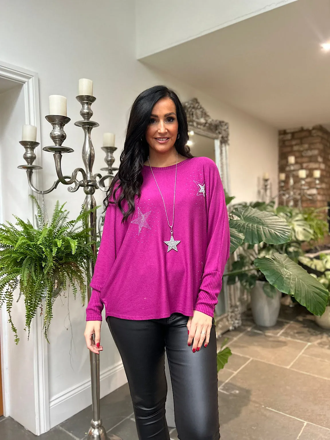 Grape Star Embellished Batwing Annie