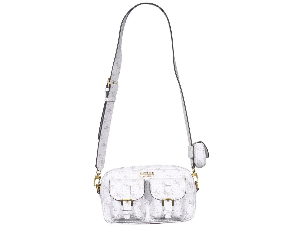 Guess Women's No Limit Handbag Crossbody Sling Cream Logo