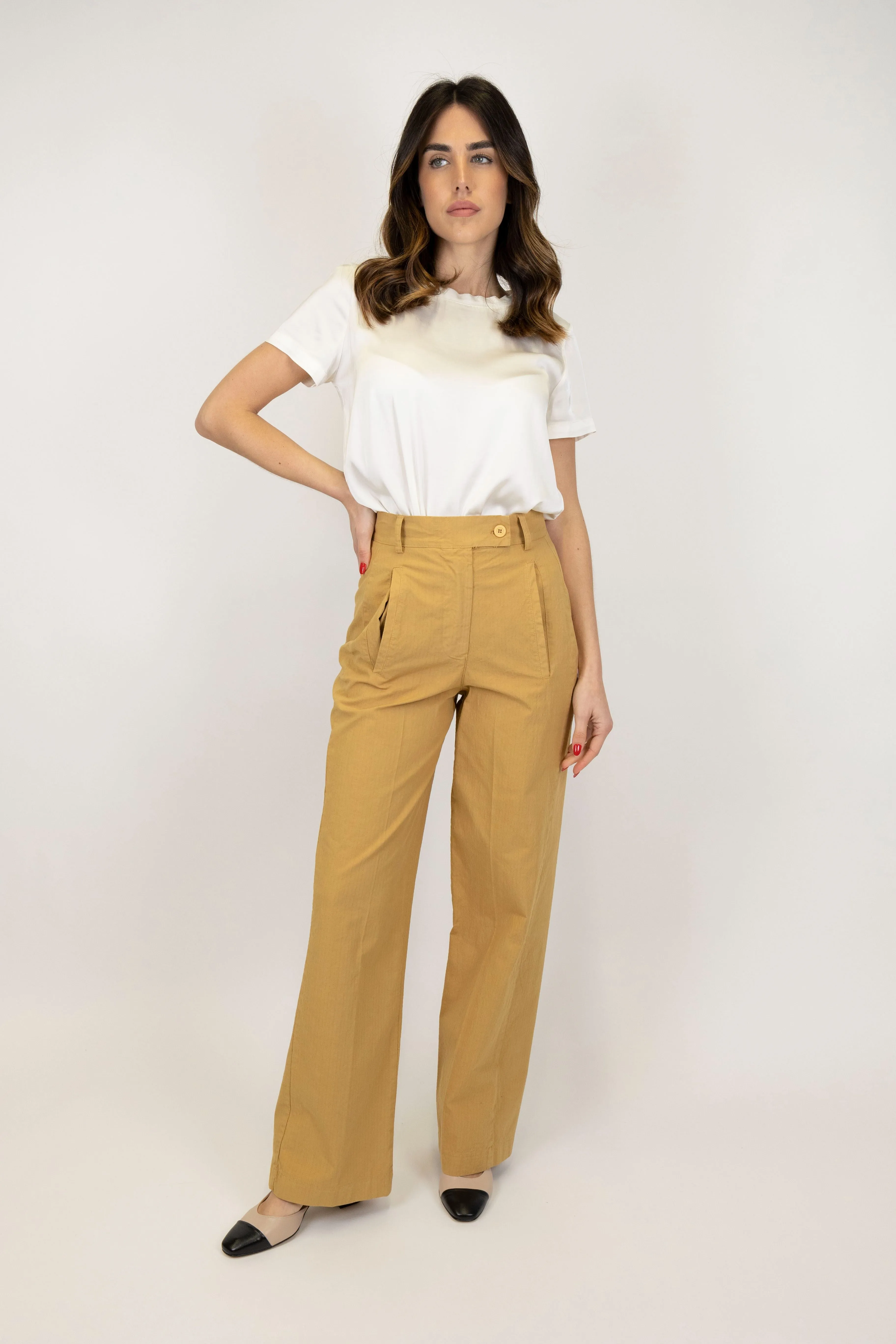 Haveone - Pantalone palazzo vita alta
