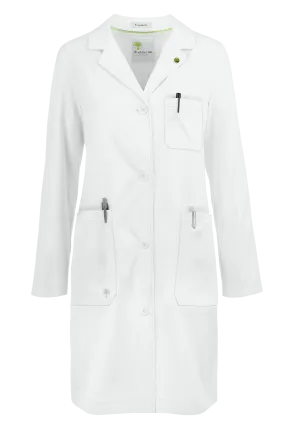 Healing Hands White Coat Minimalist Women's 37 ½" 5-Pocket STRETCH Lab Coat