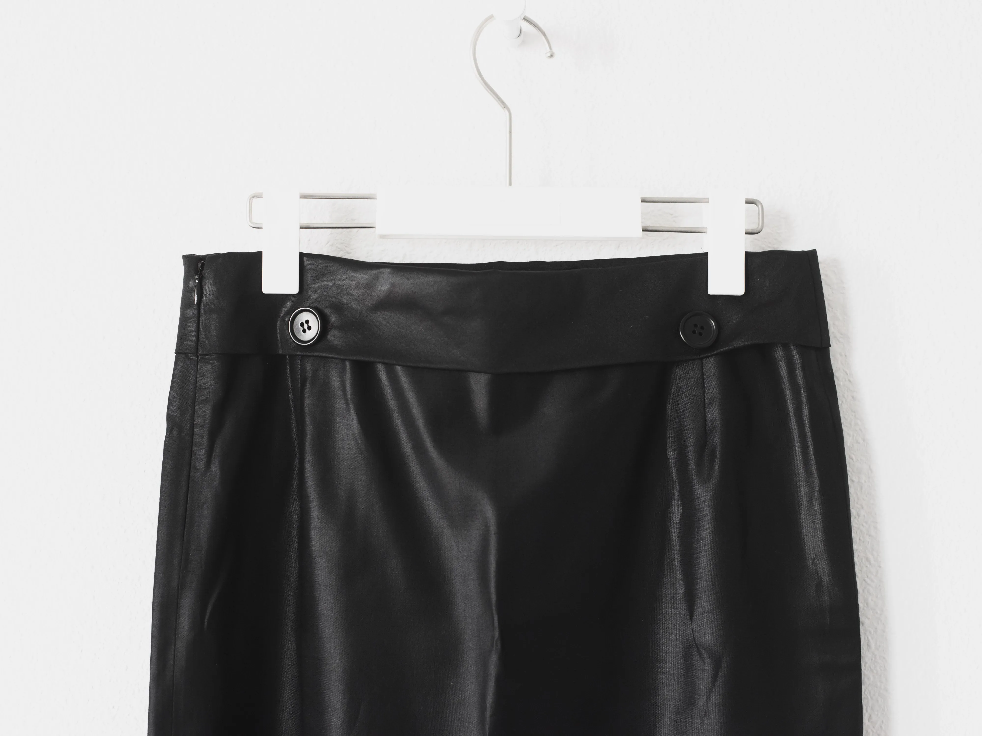 Helmut Lang Spring Summer 2005 Liquid Resin Wool Suit Skirt