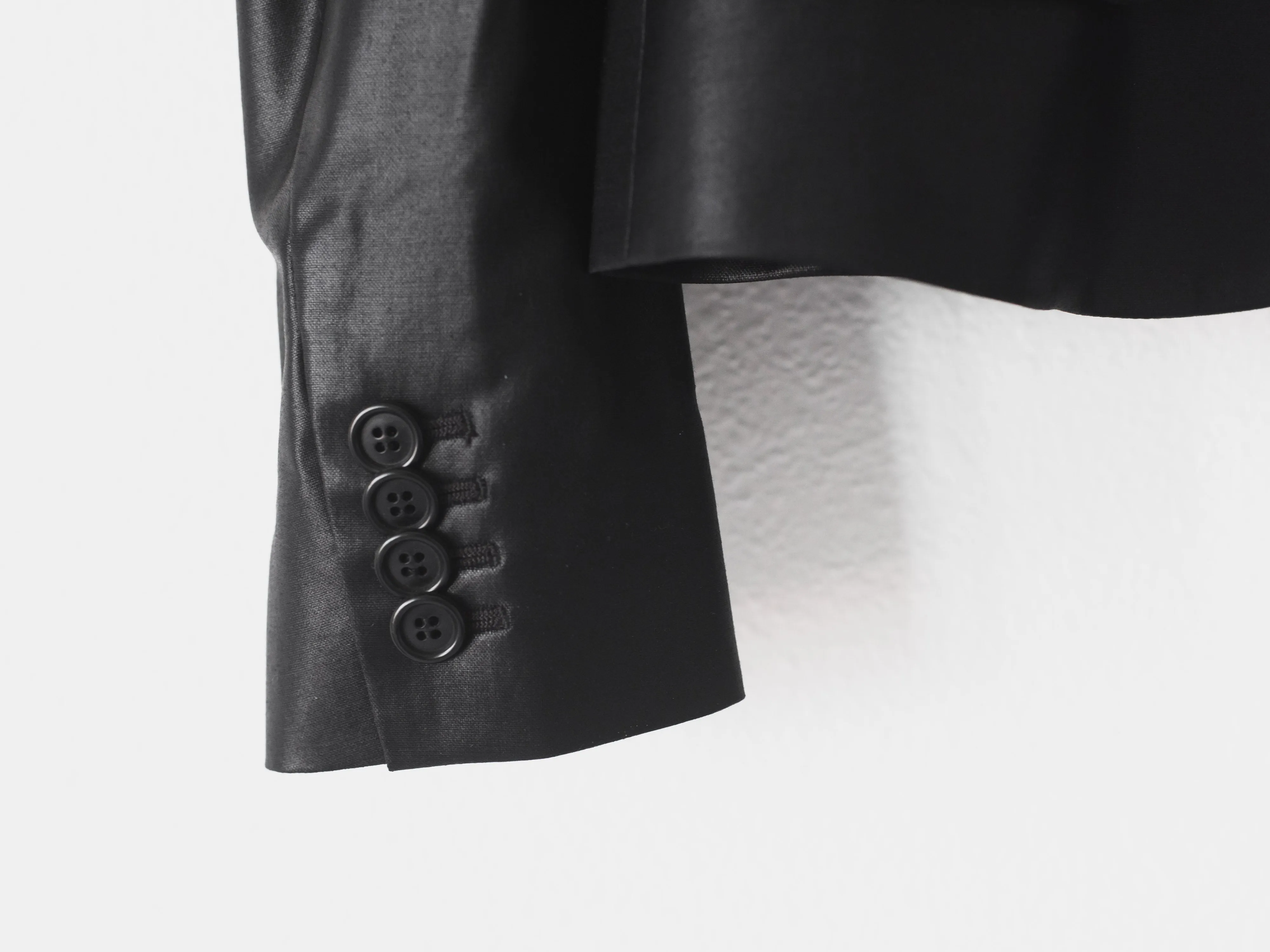 Helmut Lang Spring Summer 2005 Liquid Resin Wool Suit Skirt