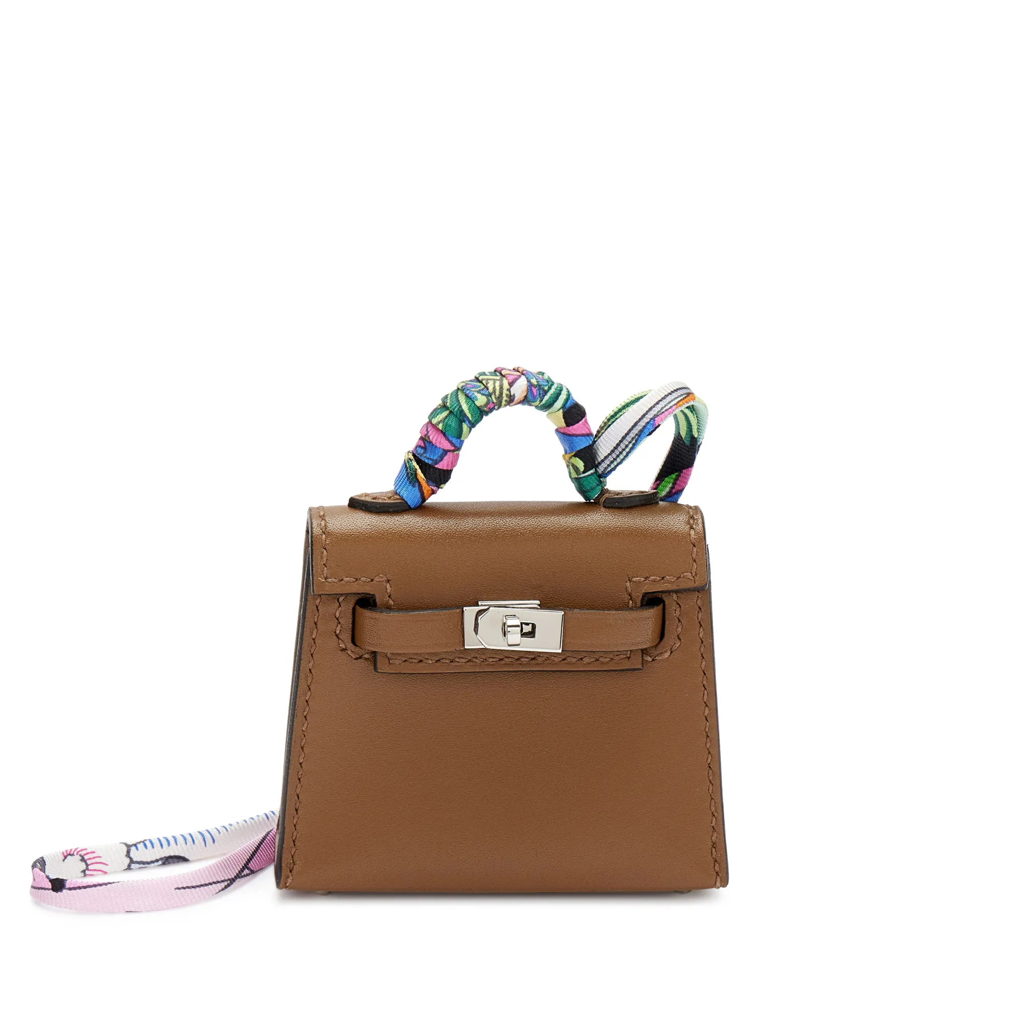 Hermès Alezan Tadelakt Micro Mini Kelly Twilly Bag Charm 2022