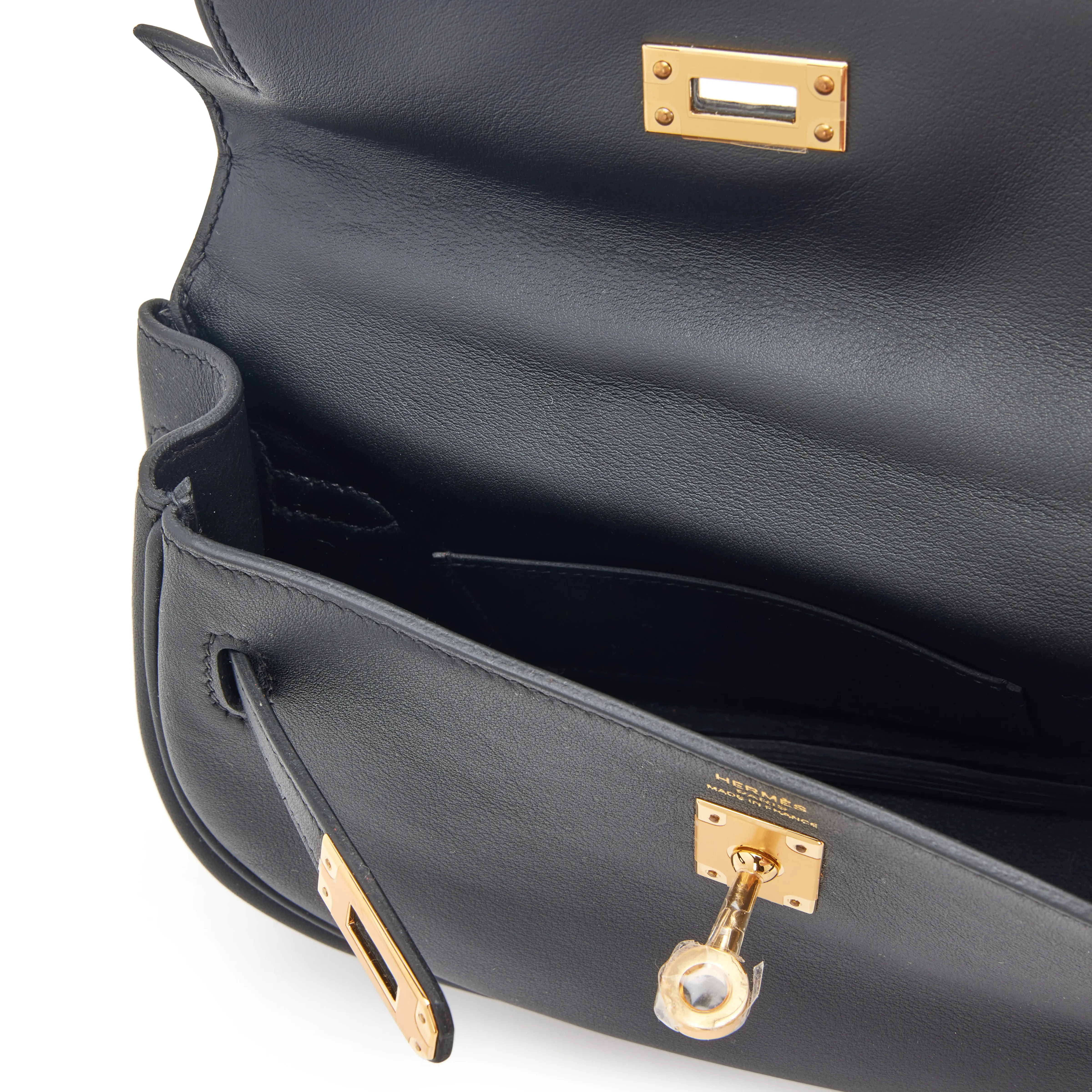 Hermes Black Swift Kelly Moove Bag with Gold Hardware, 2023