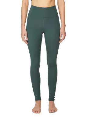 High-waisted green leggings by Girlfriend Collective