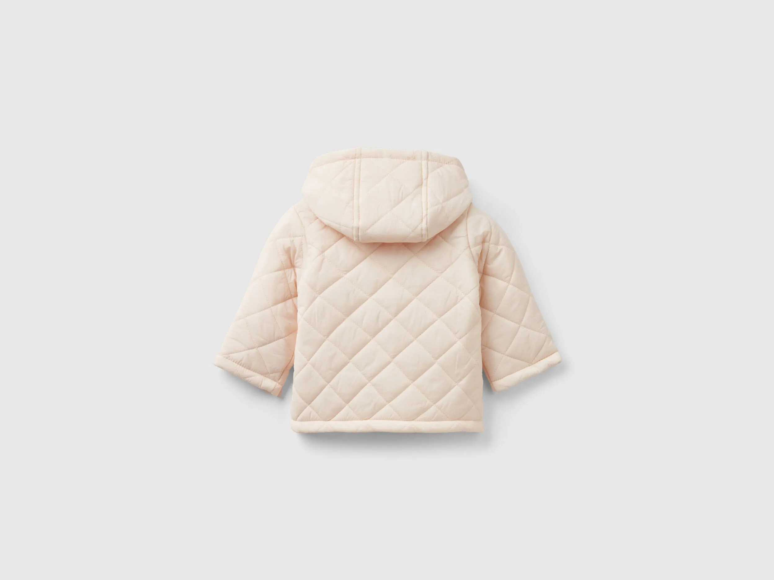 Hooded Quilted Jacket in Peach by Benetton