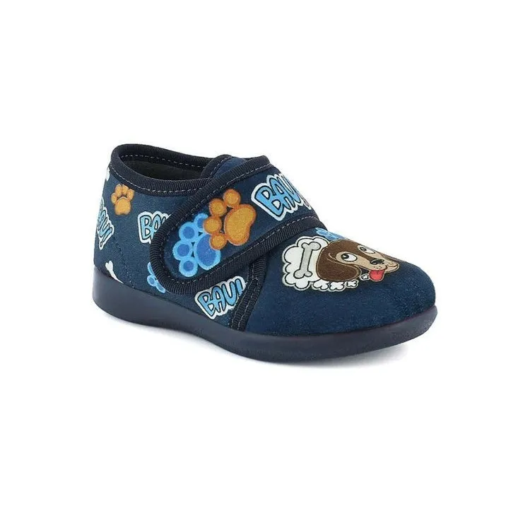 Inblu AR38 Pantofoline Bambino in Panno Cane Blu