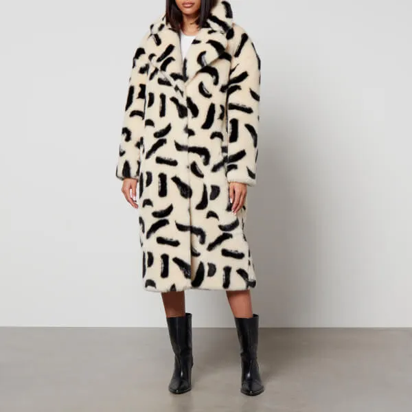 Jakke Katie Faux Fur Coat with Print