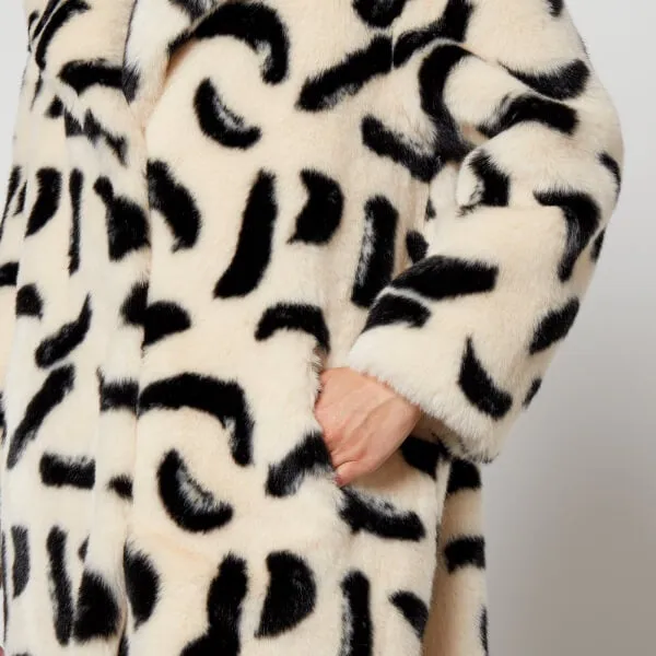 Jakke Katie Faux Fur Coat with Print