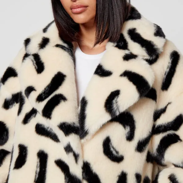 Jakke Katie Faux Fur Coat with Print