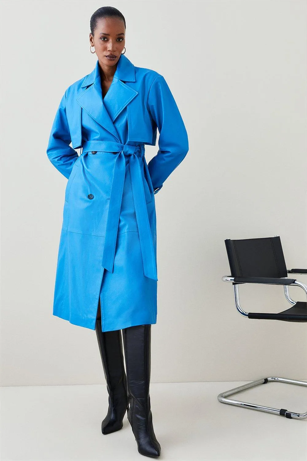 Karen Millen Leather Trench Coat