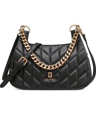 Black Quilted Leather Shoulder Bag Karl Lagerfeld Paris Lafayette Small