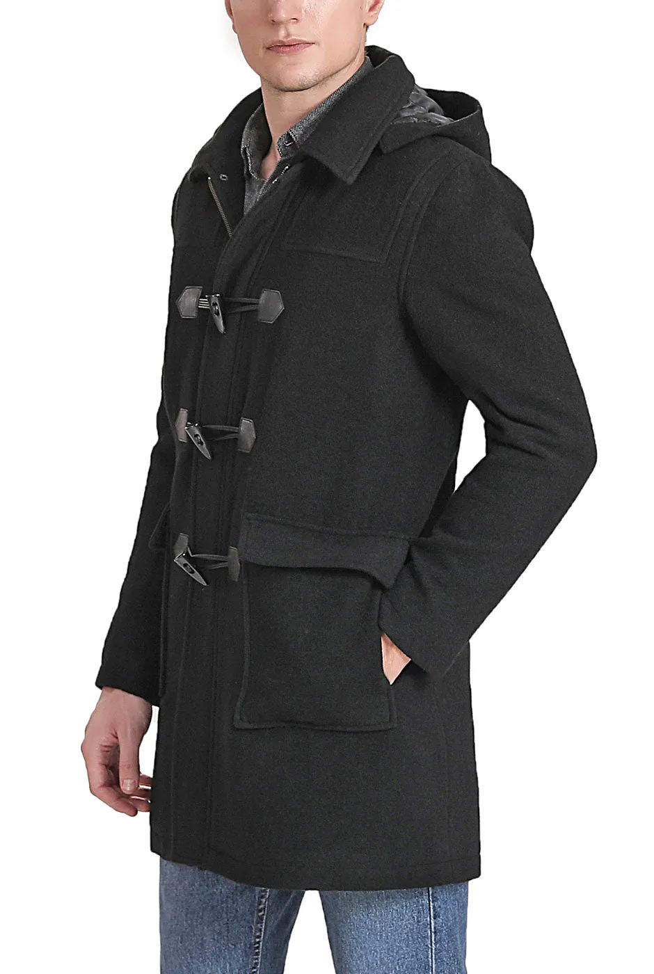 Mason Wool Blend Duffle Toggle Coat by Landing Leathers Men.